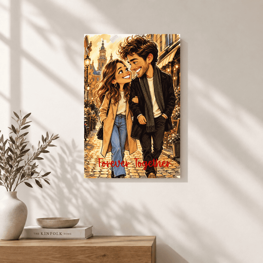 Gepersonaliseerde Koppel Karikatuur Poster