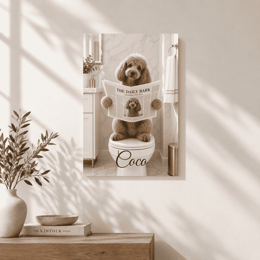 Gepersonaliseerde Hond op Toilet Poster