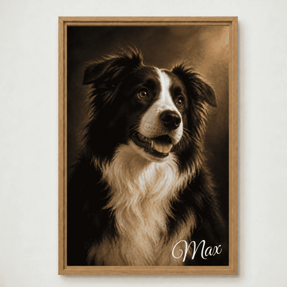 Omhoogkijkend Olieverfportret van je Huisdier