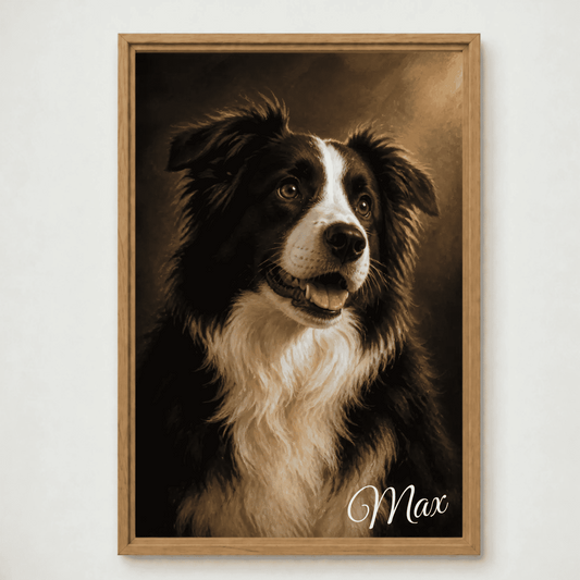 Omhoogkijkend Olieverfportret van je Huisdier