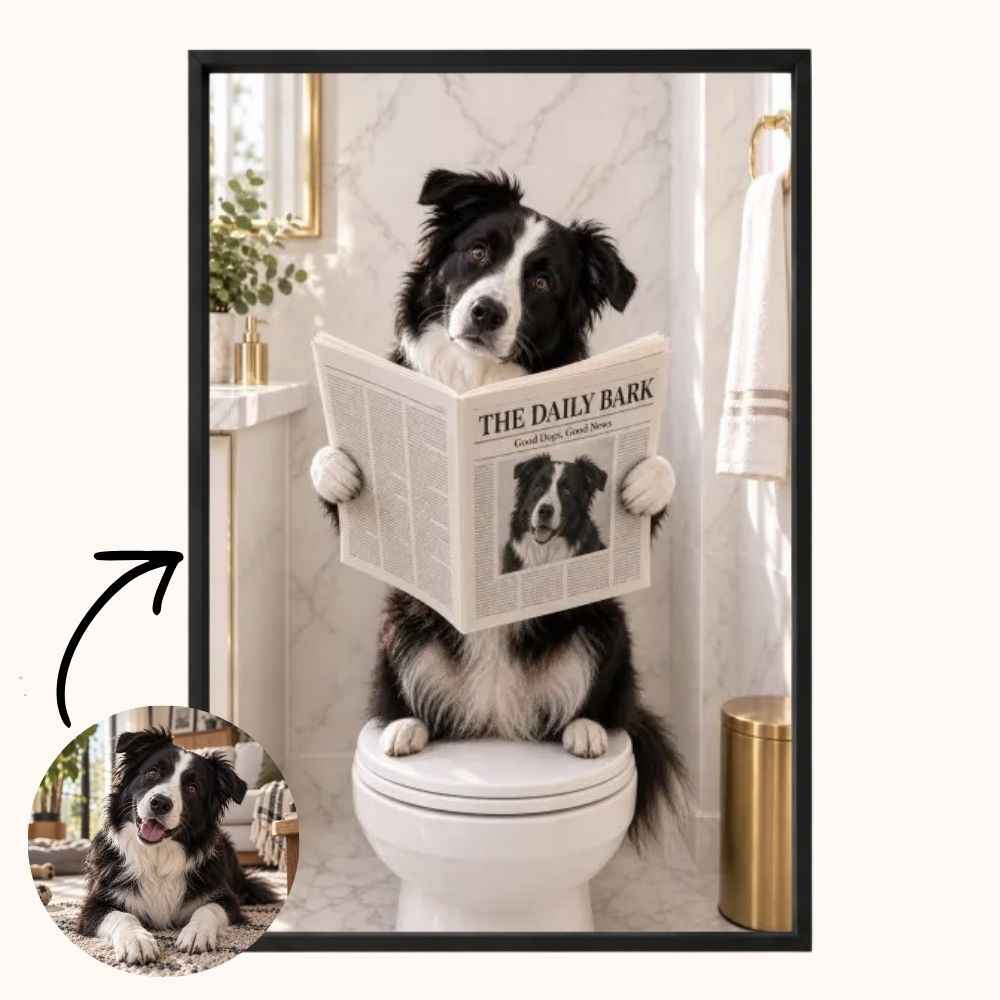 Gepersonaliseerde Hond op Toilet Poster