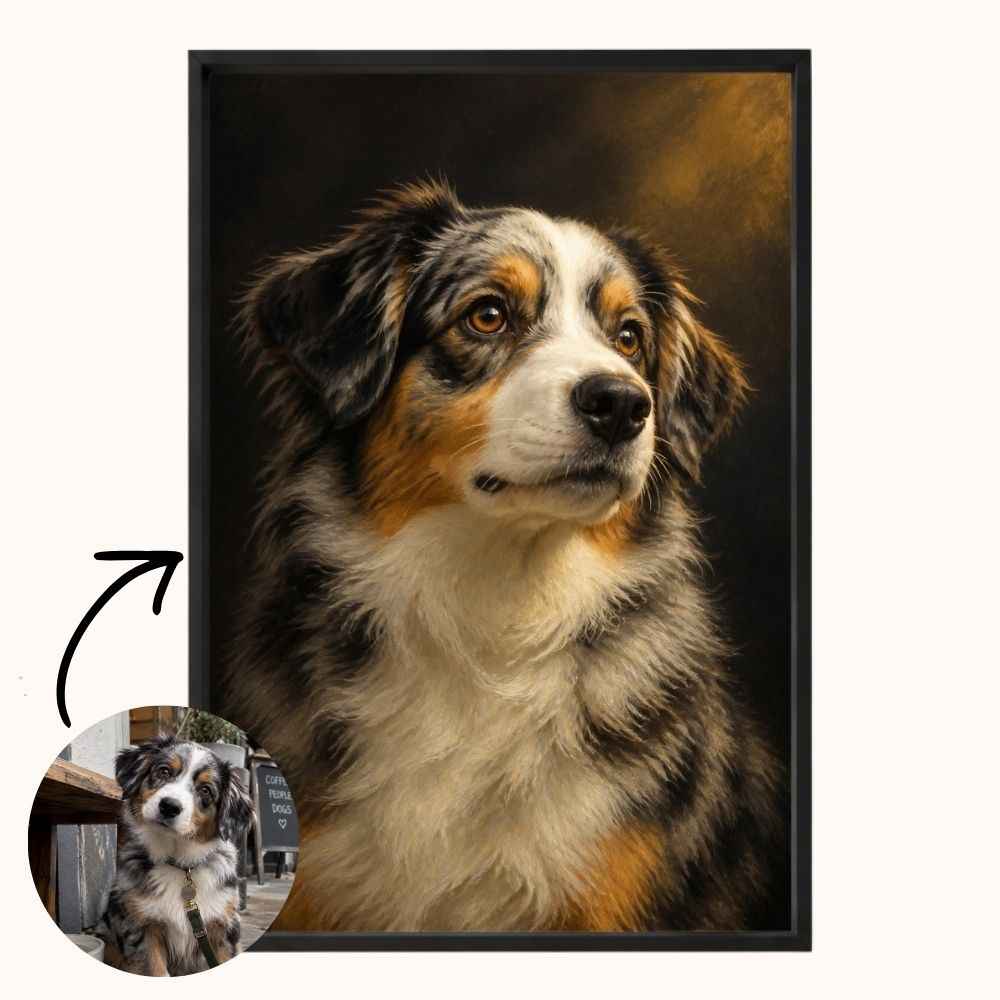 Omhoogkijkend Olieverfportret van je Huisdier